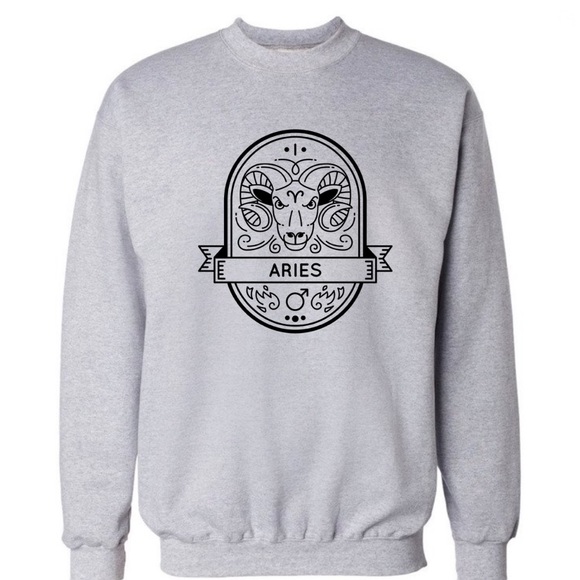 Tops - Aries Zodiac Astrology Horoscope Sign Crewneck Sweatshirt